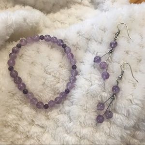 Amethyst set, bracelet and earrings